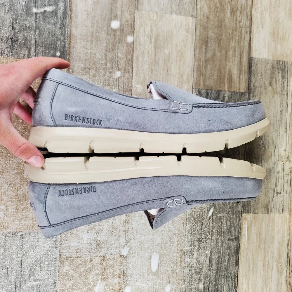 Birkenstock‎ Domingo Mens Shoes Sz 10 Light Gray Suede Casual Slip On Shoe